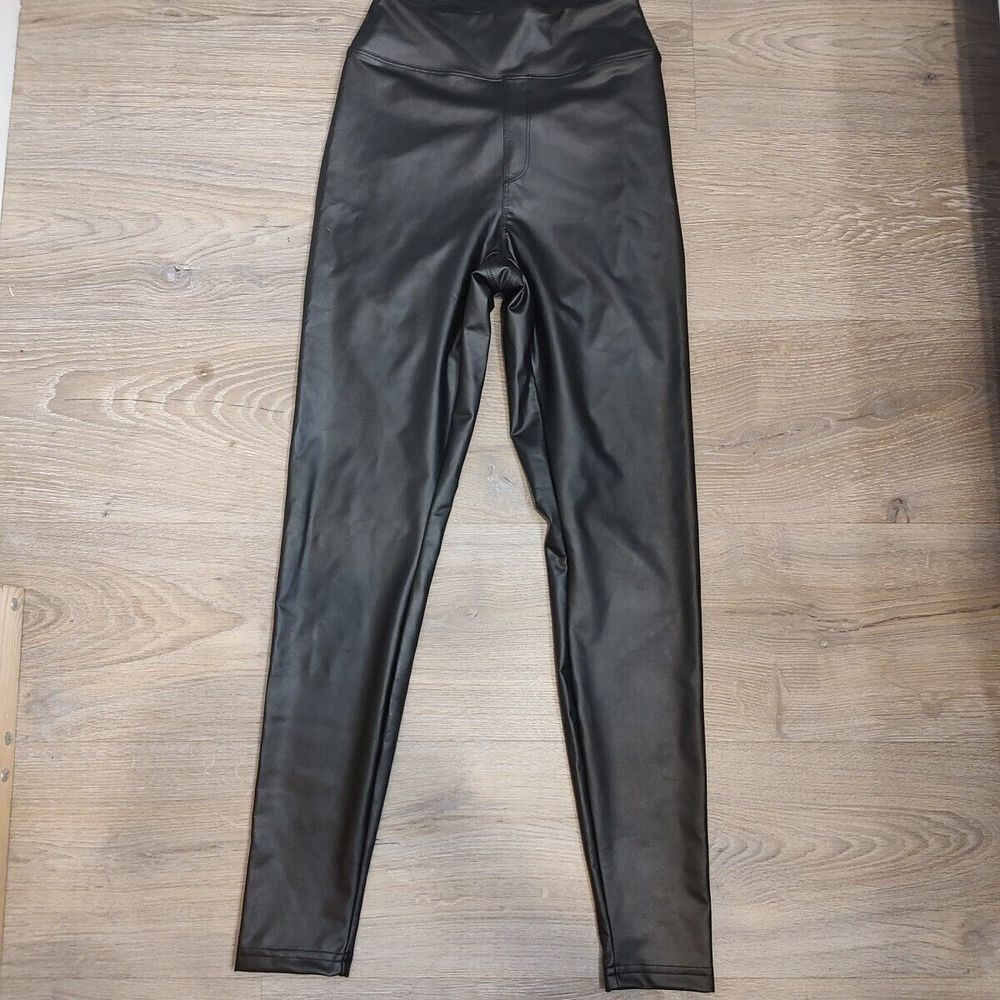 OffLine by Aerie Faux Leather Real‎ Luxe The Hugging High Rise Leggings Sz Small